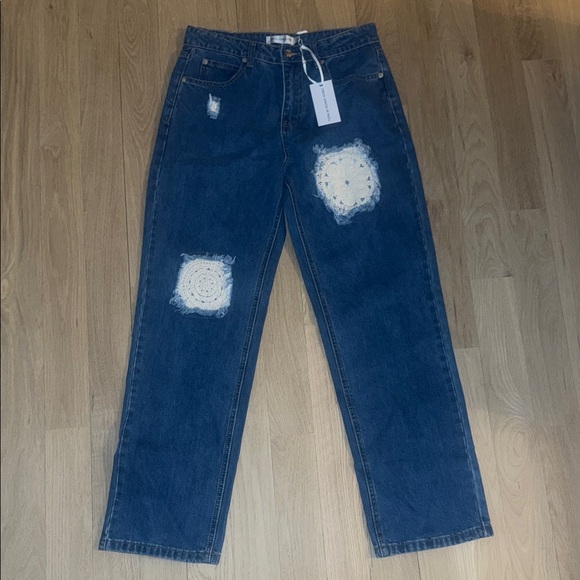 Torn by Ronny KoboBlue Patchwork Jeans NWT 28/6
